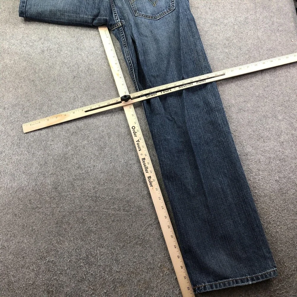 Levis 505 Jeans Mens 36x32 Blue Medium Wash Regular Straight Denim Pants Casual